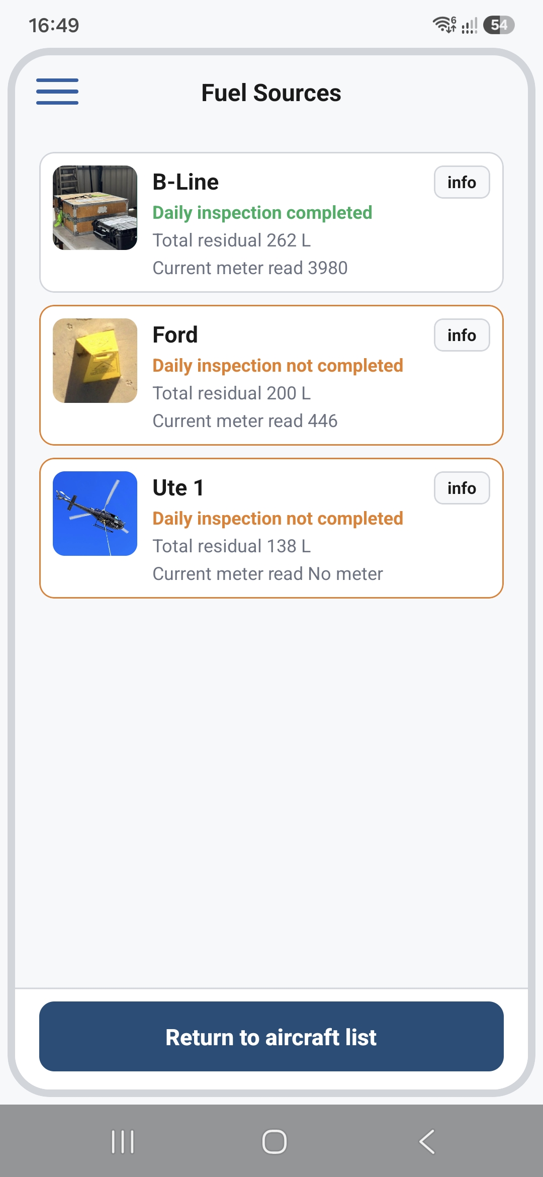 AviSyst mobile app screenshot.