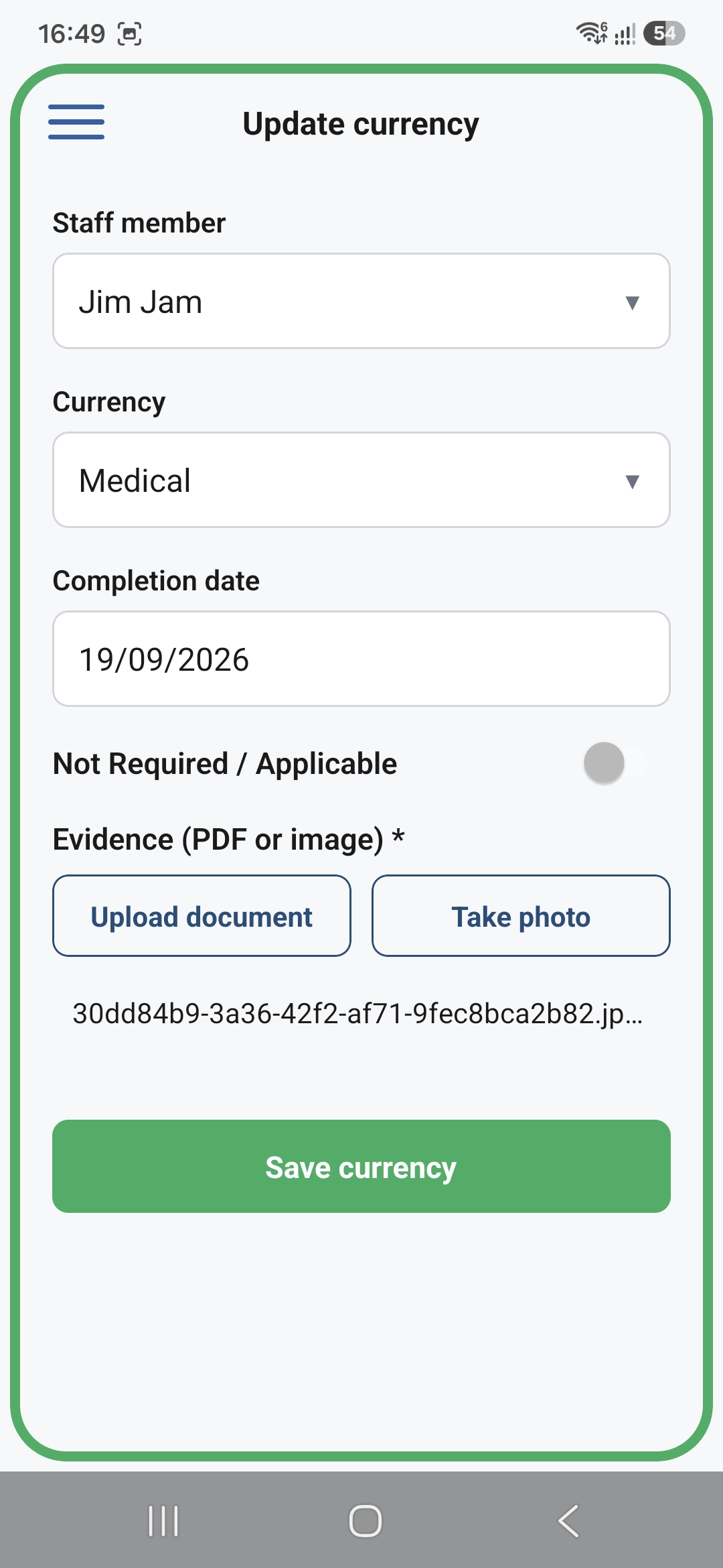 AviSyst mobile app screenshot.